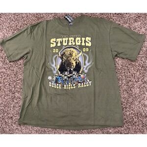 Zinc Sturgis Black Hills Rally T-Shirt Olive Green 70th Annual 2010 Men Sz 2XL